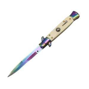8.75 pollici Osseous Color manico coltello stiletto coltello a scatto