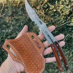 Phantom-Handmade coltello butterfly flail coltello rosso sand iron wood