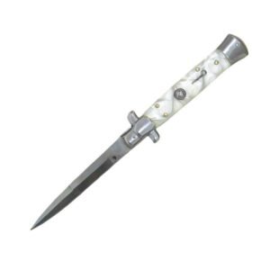 9 pollici coltello a scatto Pearl bianco coltello stiletto