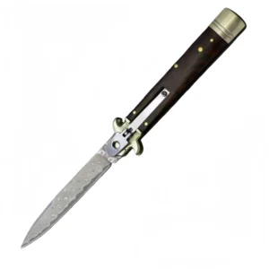 9-pollici snakeskin wood damask lama stiletto heel coltello