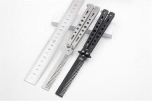 Balisong Butterfly Comb Edc Practice Tool, Safe And Unsharpened, For Beginners