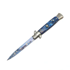 8.75 pollici blu manico coltello stiletto coltello a scatto