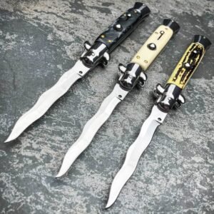 8.75 pollici Italian Stiletto Switch Kris lama Fick coltello