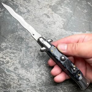8.75 pollici Italian Stiletto Switch Kris lama Fick coltello