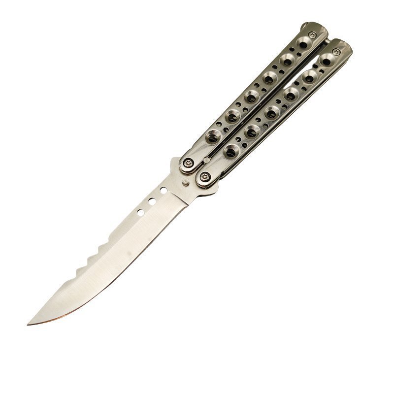 Coltello balisong argento 1 Coltello balisong argento