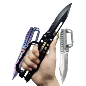 Butterfly trench coltello-4 colors pieghevole Balisong with knuckle guard