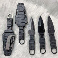 Outdoor straight coltello, alta durezza, sharpness, tattico piccolo straight coltello, with K sheath A-2 stone wash/nero manico