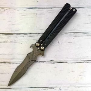 Coltello butterfly unsharpened aluminum manico practice training coltello pieghevole hand fancy coltello