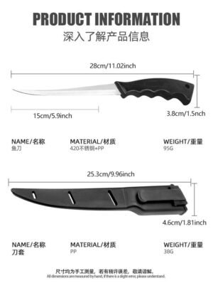 6 pollici nero coltello da pesca