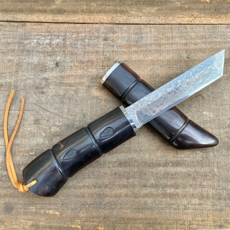 Coltello damascato with in legno case, wilderness hand-held meat, portable coltello da sopravvivenza 1 Coltello damascato with in legno case, wilderness hand-held meat, portable coltello da sopravvivenza