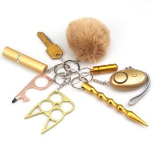 Safety Keychain UK portachiavi da collezione responsabile 8-Piece Multifunctional oro