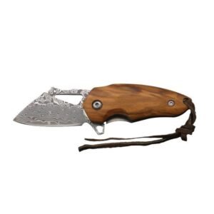 Damascato steel mini sharp coltello tascabile alta durezza outdoor portable with hand-held meat