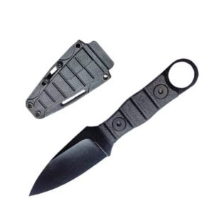 Outdoor straight coltello, alta durezza, sharpness, tattico piccolo straight coltello, with K sheath A-6 nero/nero manico