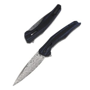 Zero error 0707 damascato steel coltello new nero and blu outdoor coltello pieghevole portable coltello pieghevole