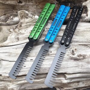 Balisong Butterfly Comb Outdoor Camping Practice Comb Ball Bearings, Practice Tools Butterfly Comb
