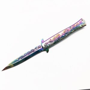 Colorosso titanium rose embossed coltello stiletto