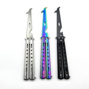All-steel multifunctional butterfly swing coltello unsharpened pieghevole practice coltello