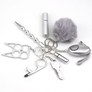 Safety Keychain UK portachiavi da collezione responsabile 8-Piece Multifunctional grigio