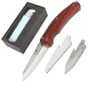 Wilderness survival coltello pieghevole multifunctional detachable damascato coltello pieghevole