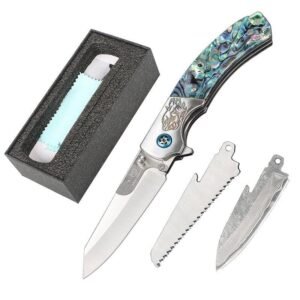 Wilderness survival coltello pieghevole multifunctional detachable damascato coltello pieghevole