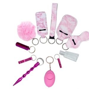 Portachiavi da collezione responsabile 11-Piece Aluminum Anti-Wolf Alarm rosa