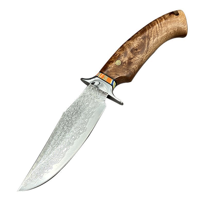 Maple Leaf Outdoor damascato Steel Straight coltello Handmade Camping Equipment 1 Maple Leaf Outdoor damascato Steel Straight coltello Handmade Camping Equipment
