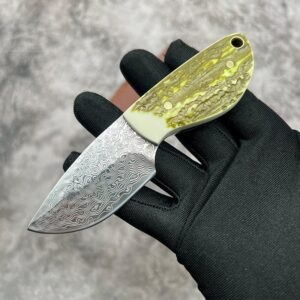 Coltello damascato Outdoor Mini coltello tascabile Forged damascato Steel Pocket Survival