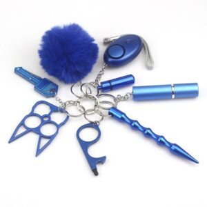 Safety Keychain UK portachiavi da collezione responsabile 8-Piece Multifunctional blu