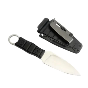 Outdoor straight coltello, alta durezza, sharpness, tattico piccolo straight coltello, with K sheath A-5 Sanding/nero manico