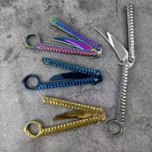 Balisong Karambit Eagle Claw Variation Fling coltello Color Titanium Edition