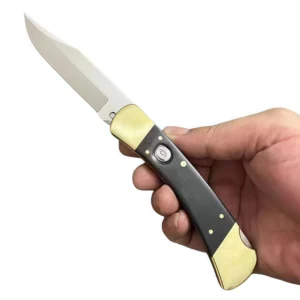8-pollici brass and sandalwood pieghevole coltello a scatto