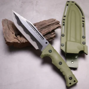 Camping outdoor coltello da sopravvivenza portable coltello alta durezza straight coltello sharp coltello da sopravvivenza integrated keel alta durezza tattico coltello--verde-2