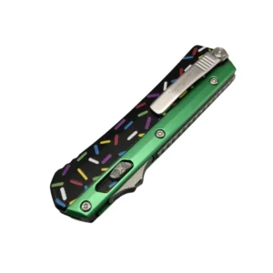 Donut Fighter coltello a scatto coltello OTF--verde & nero