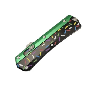 Donut Fighter coltello a scatto coltello OTF--verde & nero