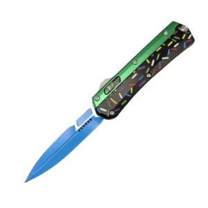Donut Fighter coltello a scatto coltello OTF--verde & nero