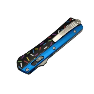 Donut Fighter coltello a scatto coltello OTF--blu & nero