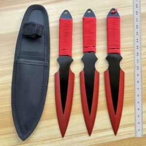 Set di coltelli da lancio da allenamento YF122 – 3 pezzi, Dettaglio rosso
